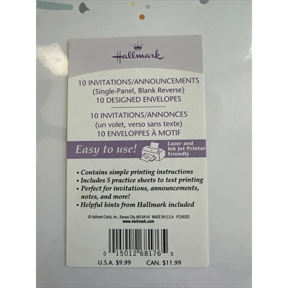 VTG Hallmark Printable 10 Invitations/ Announcement Cards & Envelope| USA |2 Box